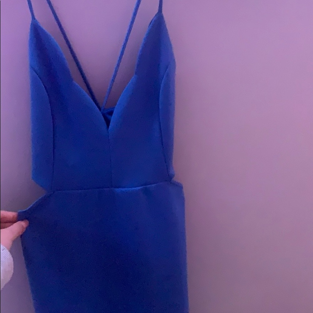 blue cutout dress